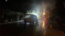 Karasu'da araç yangını
